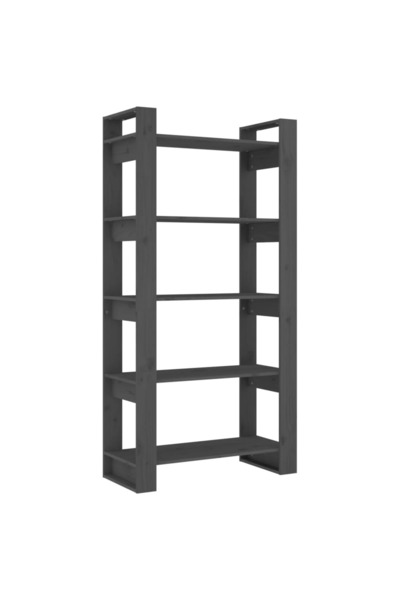vidaxl Bibliotecă/Separator cameră, gri, 80x35x56,5 cm, lemn masiv pin