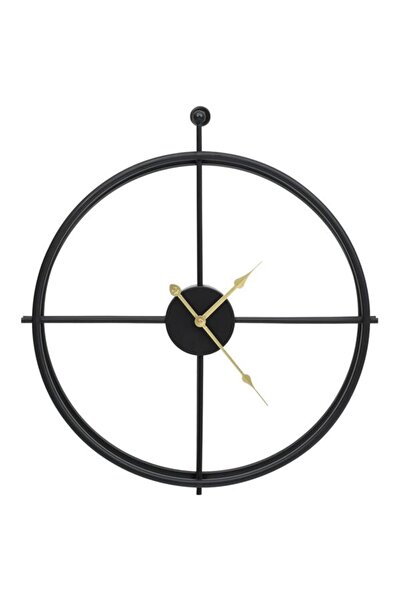 vidaxl Ceas de perete, negru, 52 cm, fier
