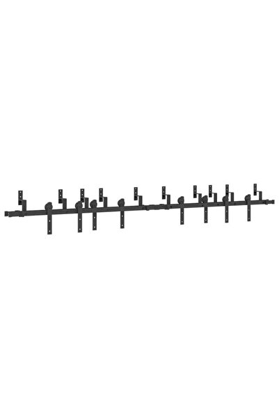 vidaxl Set de feronerie pentru ușă glisantă, Negru, 305 cm, Oțel