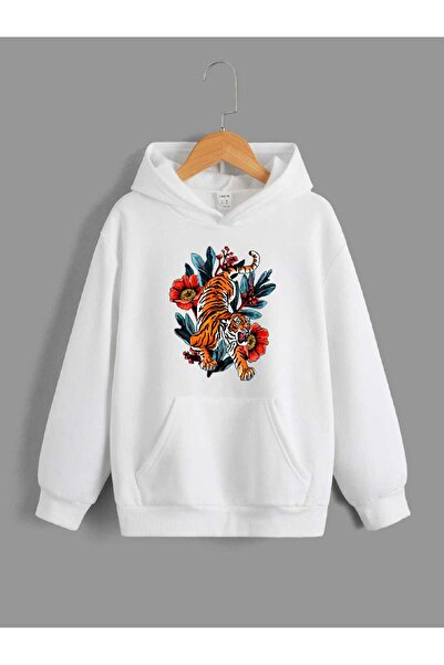 ELFERA Flower-Patterned Tiger Print Sweatshirt