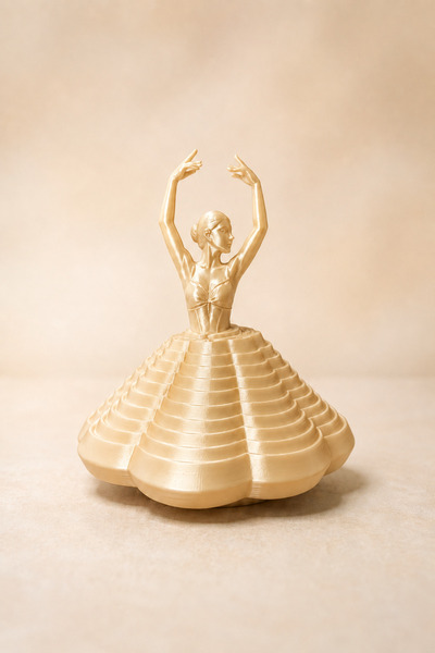Simya 3D Dönen Etekli Balerin Figürü 3D Baskı Stres Oyuncağı Dekoratif Masa Süsü