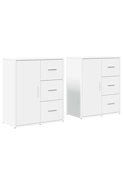 vidaxl Dulapuri, 2 buc., albe, 60 x 31 x 70 cm, lemn prelucrat