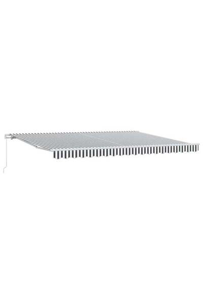 vidaxl Copertină retractabilă manuală, antracit/alb, 450 x 300 cm