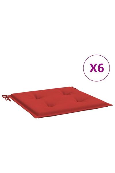 vidaxl Perne pentru scaune de grădină 6 bucăți. roșu 50 x 50 x 4 cm țesătură ...