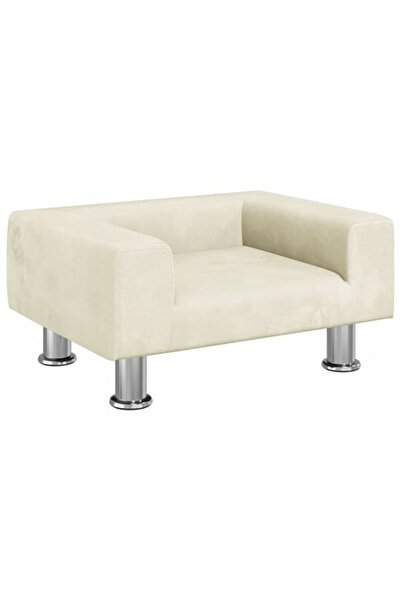 vidaxl Canapea pentru copii, crem, 50 x 40 x 26.5 cm, catifea