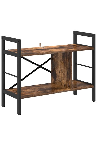 vidaxl Raft pentru cărți Stejar fumuriu 75 x 30 x 58,5 cm