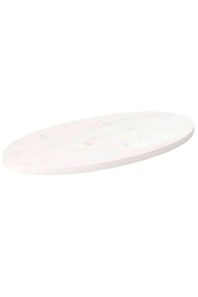 vidaxl Blat de masă, alb, 70x35x2,5 cm, lemn masiv de pin, oval
