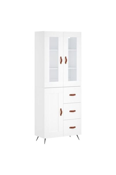 vidaxl Dulap înalt, alb, 69.5 x 34 x 180 cm, lemn prelucrat