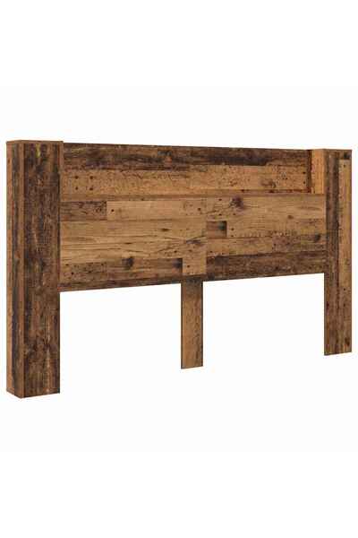 vidaxl Tăblie cap cu raft Lemn vechi 180 x 17 x 104,5 cm Lemn compozit