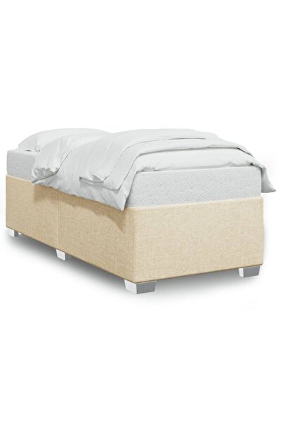 vidaxl Cadru de pat fără saltea crem 80 x 200 cm țesătură