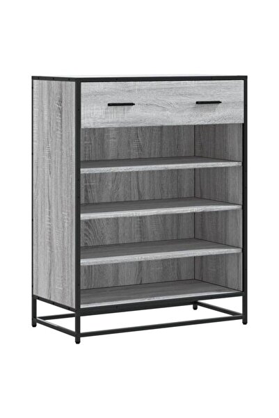 vidaxl Pantofar, gri sonoma, 75 x 38 x 97.5 cm, lemn prelucrat/metal