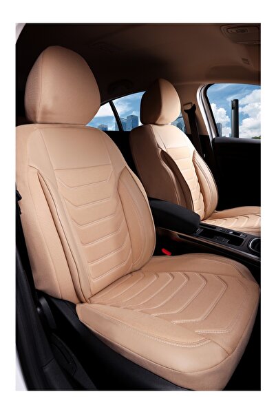 barototuning Seat Leon Luxury Fabric and Leather Detailed 5-Piece Car Seat Co...