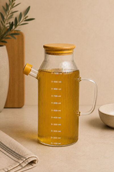 Tutku Home 1 Litre Borosilikat Cam Yağdanlık