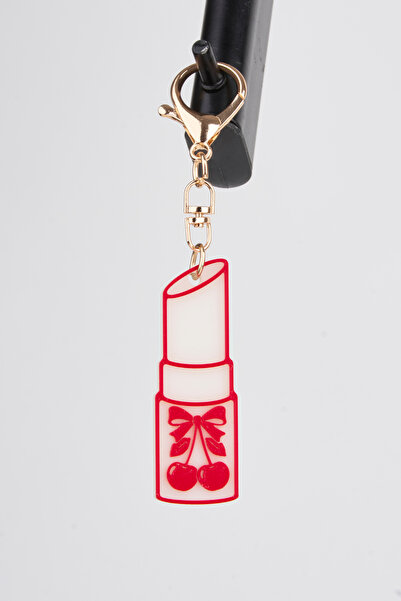 Vivaq Cream Cherry Pattern Lipstick Shaped 3D Printing Beverage Opener Charm ...
