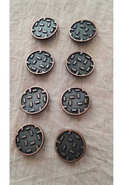 ILCARE Copper Antique Metal Button 26 mm 8 Pieces