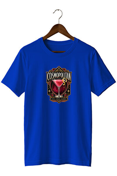 WİDİ Cosmopolitan Cocktail Unisex Cocktail Printed Regular Fit Crew Neck T-Shirt