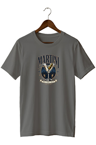 remonz Martini Cocktail Unisex Cocktail Printed Regular Fit Crew Neck T-Shirt
