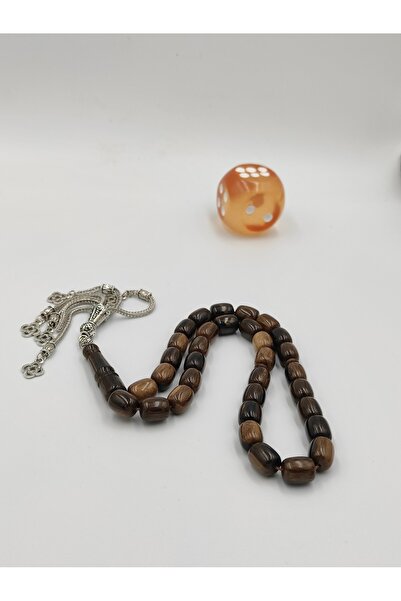 ALTUNTAŞ USTA İŞCİLİKLİ HARELİ KAHVE KATALİN KEHRİBAR TESBİH 9 * 12 MM KAPSÜL...