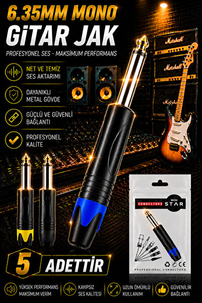 IRONSTAR 5 bucăți mufă mono de 6,35 mm / mufă mono tată de 6,35 mm / mufă jac...