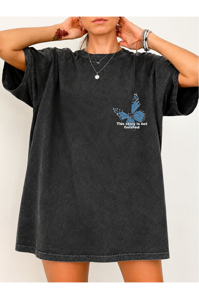Pink Sky Μπλουζάκι Unisex Oversize με εφέ ξεβαμμένου υφάσματος, Vintage Stree...