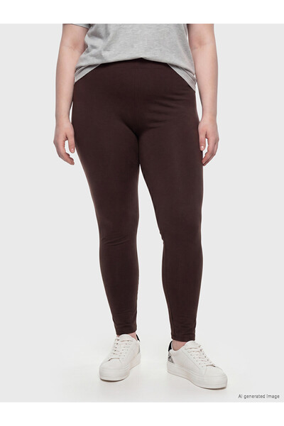 LC Waikiki Plus size women's leggings with elastic waistband