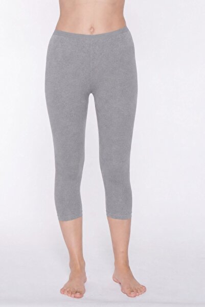 YILDIZ Lycra Plus Size Women's Capri Leggings Gray