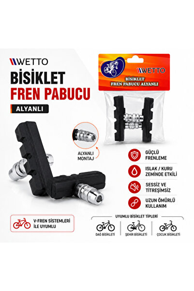 DoruCO Bisiklet Fren Pabucu Alyanlı (V-Fren Uyumlu)