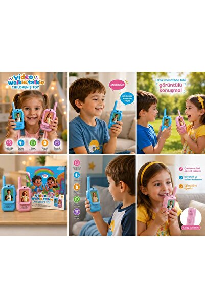 ikel elektro Görüntülü Konuşmalı Çocuk Telsizi Video Walkie Talkie Uzun Menzi...