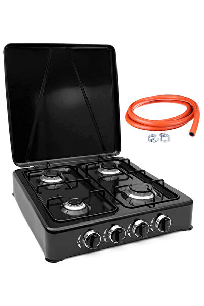 Unspecified Four Burner Gas Stove - Ideal for Home and Camping with 2m Gas Range