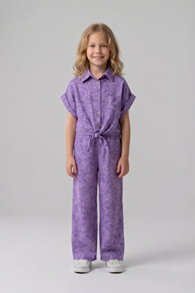 Pafim Girls' Two-Piece Set, Spanish Style Patterned Modal Set, Ages 5-12