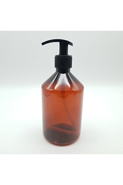wellLine 1 Adet 500 Ml Amber Plastik Sabun Şampuan Krem Vücut Losyon Şişesi P...