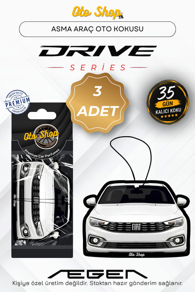 OTOSHOPTR FIAT EGEA Araba Kokuları Drive Serisi Oto Araç Kokusu (Beyaz) 3'LÜ