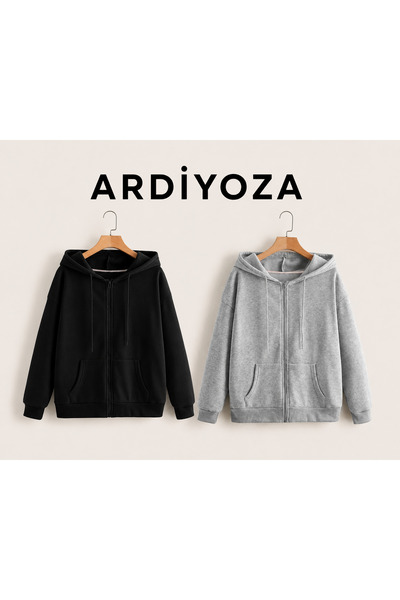 SILATU Unisex 2-Piece Gray Black Zippered Jacket