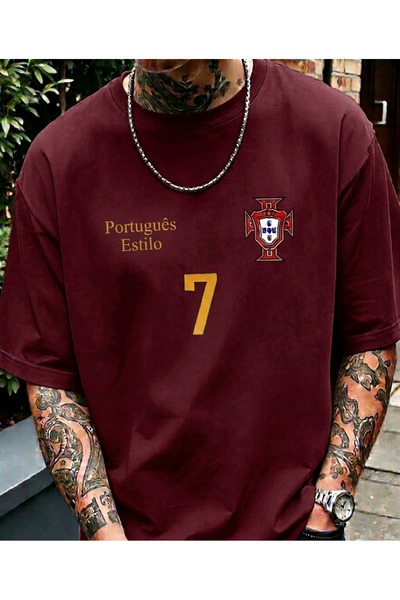 COHERENT Unisex Men/Women Portugal Custom Printed Oversize Cotton T-Shirt