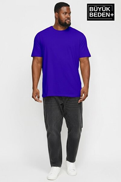 Superlife Big Size Men's Basic T-Shirt - Cotton Plain T-Shirt 3Xl-6Xl Spr26Bt...