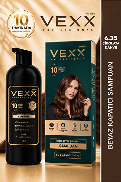 vexx maestro Vexx Professional Beyaz Kapatıcı Pratik Boya Şampuan (Çikolata K...