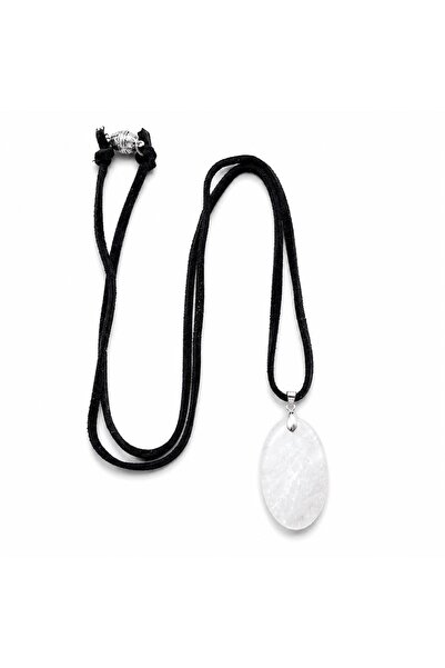 JİMNY JEWELRY Noma Real Leather Suede Rope Natural Stone End Multi-Use Necklace