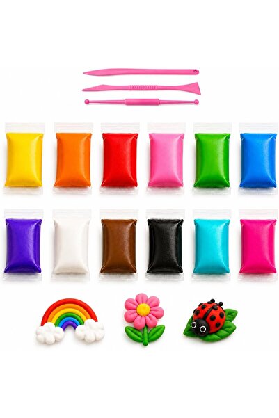 gagukstore Hayal Gücü Kil Seti - 12 Renkli Hava ile Kuruyan Zıplayan Kil Hamu...