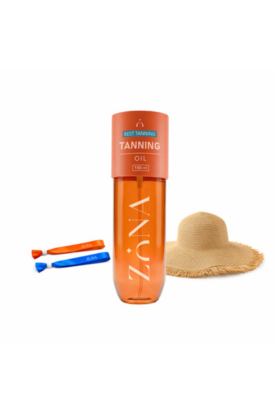 ZONA Tanning Oil Bundle – Tanning Oil, Tan Bracelet & Sun Protection Hat | Co...