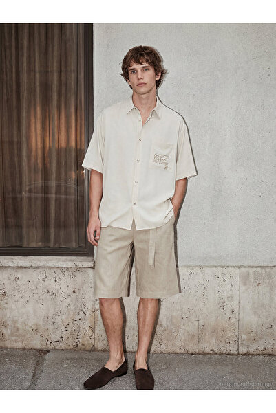 LC Waikiki Nevavm Regular Fit Belted Men's Shorts with Difference