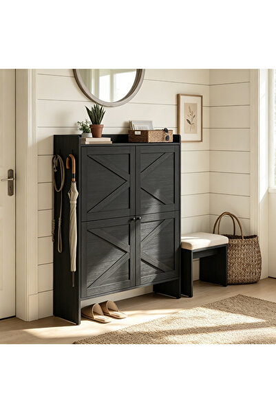 Roam shop Shoe Storage Cabinet Organizer with Flip Drawers, Freestanding Narr...