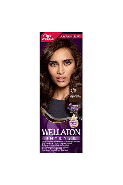 Wellaton Трайна боя за коса с арганово масло - Wella Intense, цвят 4/0 Среден...