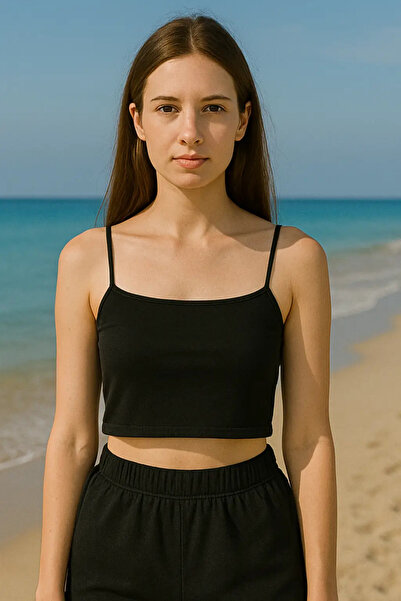 Cazibe Takı Γυναικείο Crop Top Cazibe – Μαύρο — S