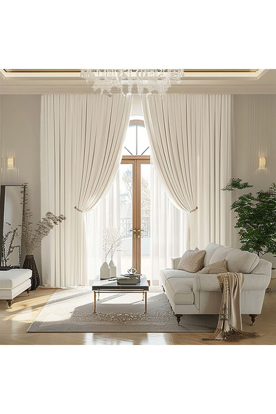 ArasyaHome Draperie de Catifea Semi-Opaca 70% Alb