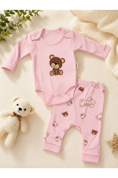 Linda Harris Pembe Ayıcık Bodyli 2’li Set