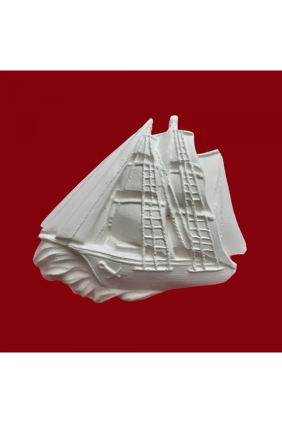 CREATIVITATEPLUS Figurina din ipsos Corabie, 17 x 14 cm