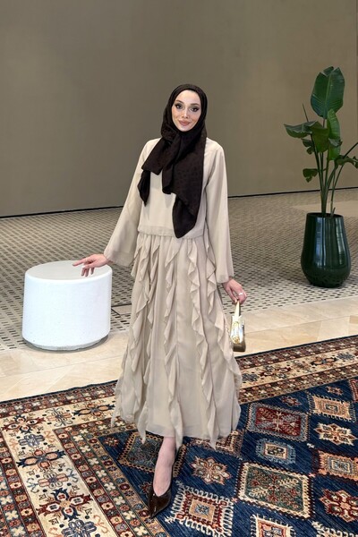 Riella BUTİK Mirel Volanlı Tesettür Takım