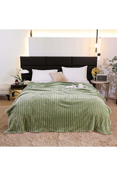 Vivendo Patura catifelata Cocolino cu Dungi, Model Uni, 200 x 230cm