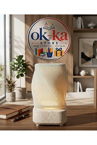 OK-KA Store مصباح ليلي ملتوي بتصميم هيليكس ومصباح طاولة مزخرف