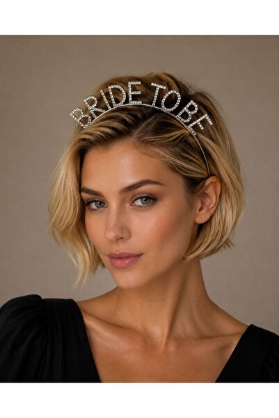 Valmont Bride to Be Silver Color Stone Crown for Bachelorette Party